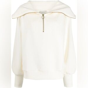 Varley Ribbed Half Zip Sweater Ivory Size Small